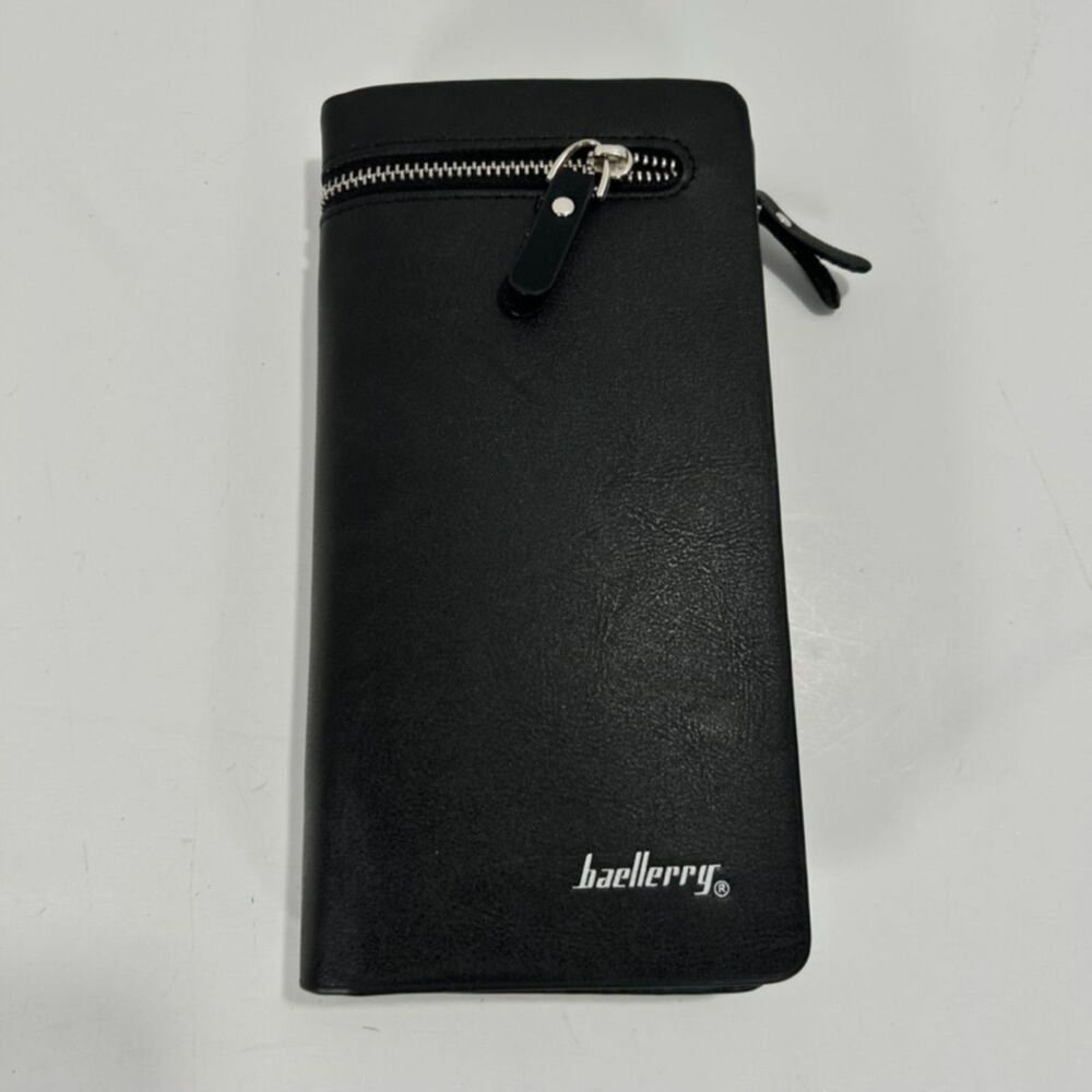 baellerry Black Leather Tech Wallet